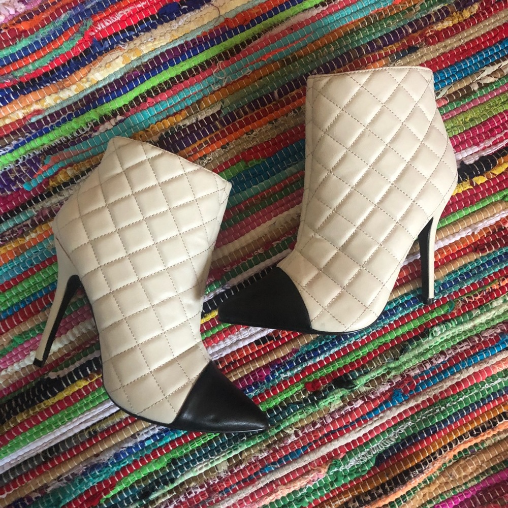Quilted Black and White Bootie
